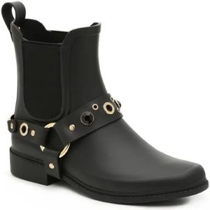 Karl Lagerfeld Rubber Rain Boots Black Gold Hardware Women’s Size 9 NWOT OR Box